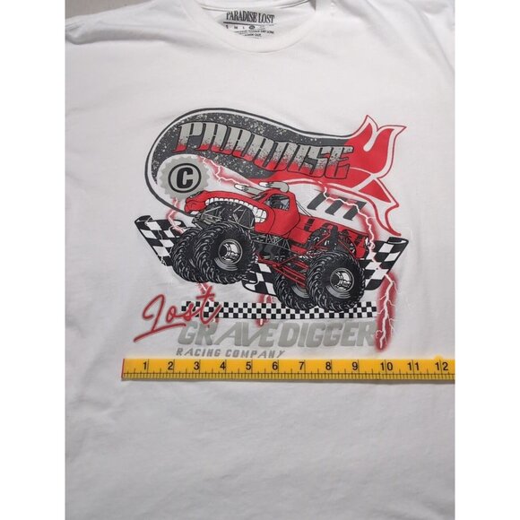 Paradise Lost Grave Digger Racing Company Monster Truck Men's T-Shirt - Picture 5 of 10